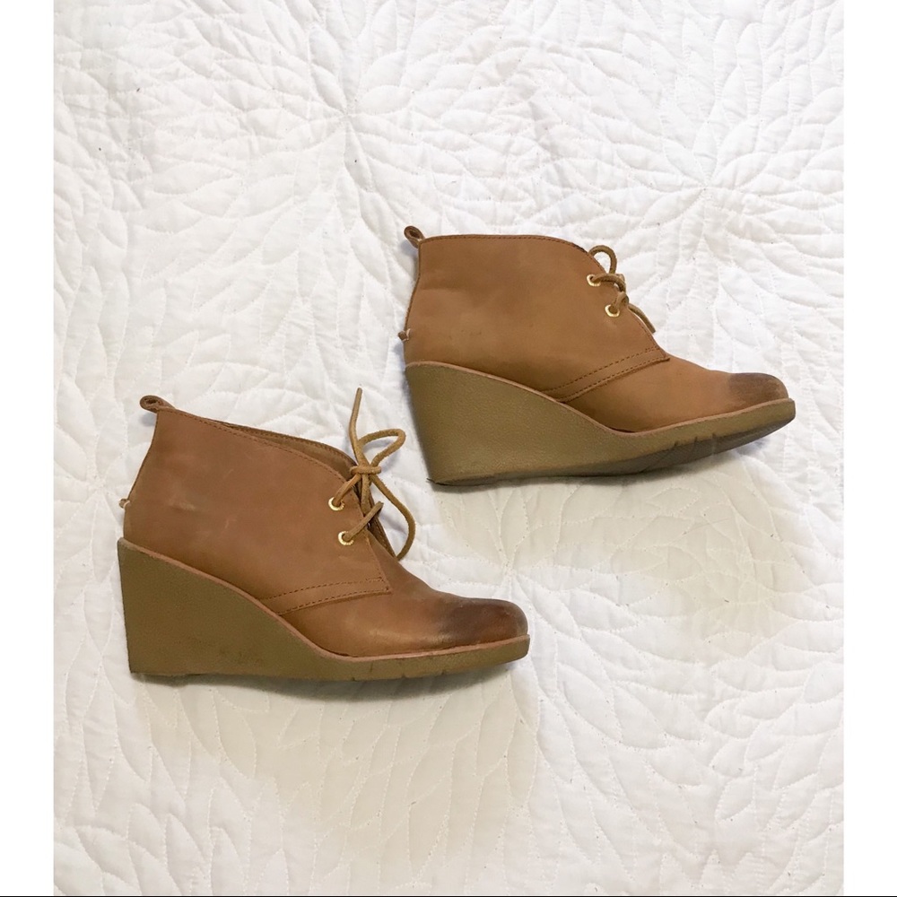 Sperry Harlow Burnished Leather Wedge Bootie